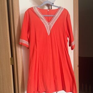 Women's V-Neck Orange Top